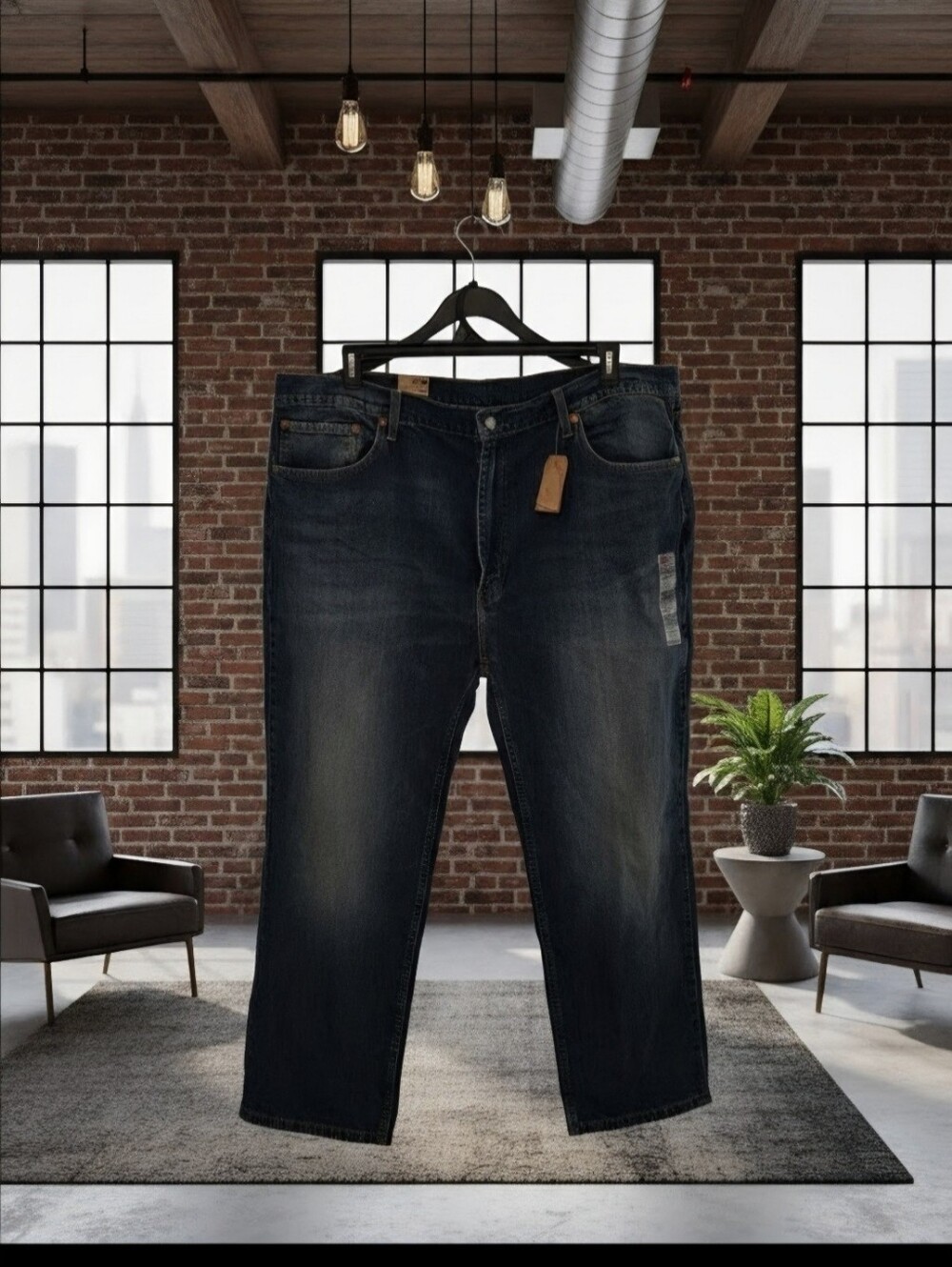 NWT Relaxed-Fit Men’s Jeans in Dark Wash Blue